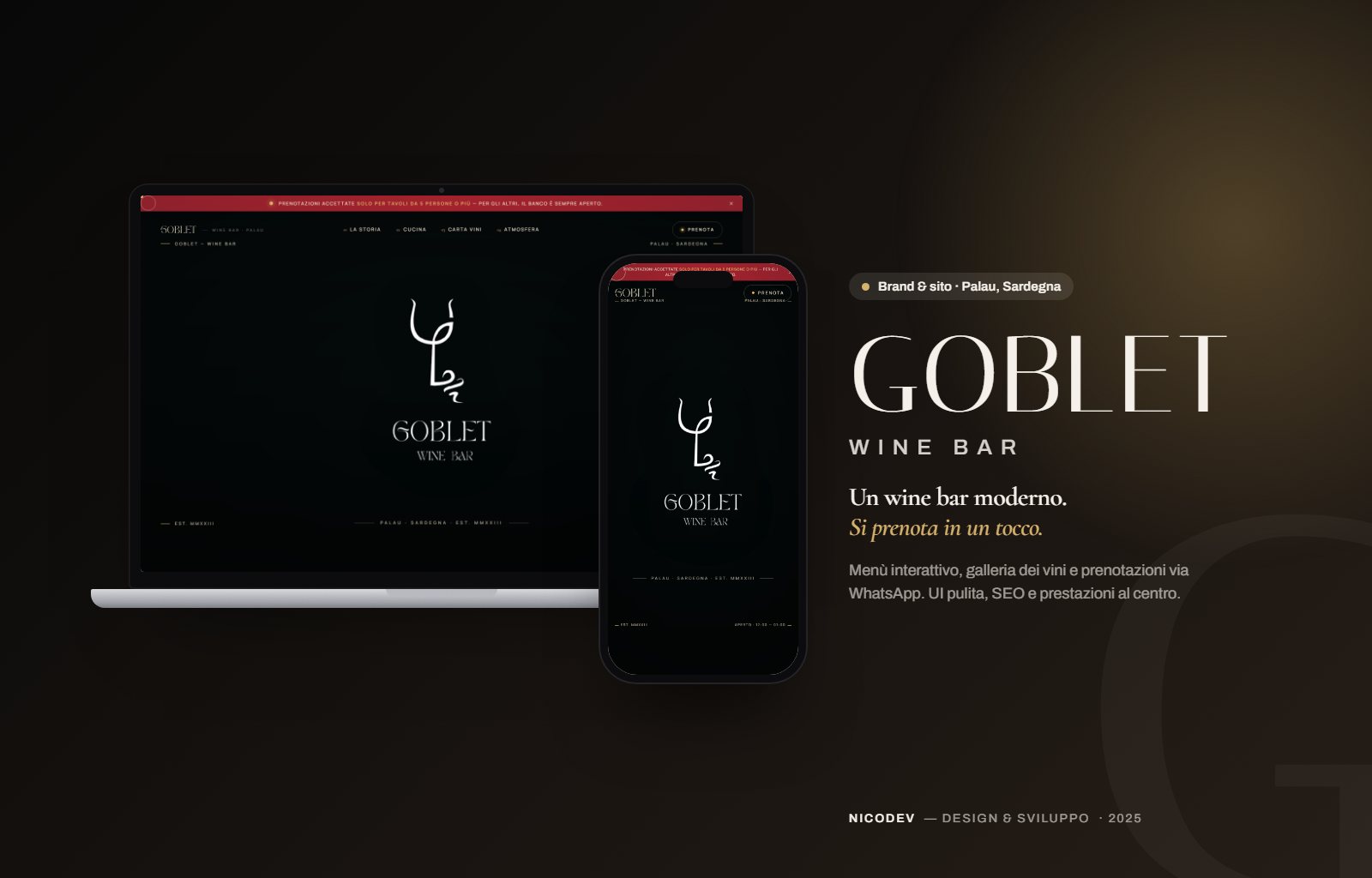 Goblet Wine Bar — composizione di presentazione