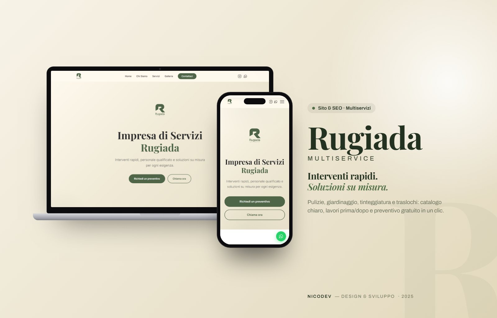 Rugiada Multiservice — composizione di presentazione