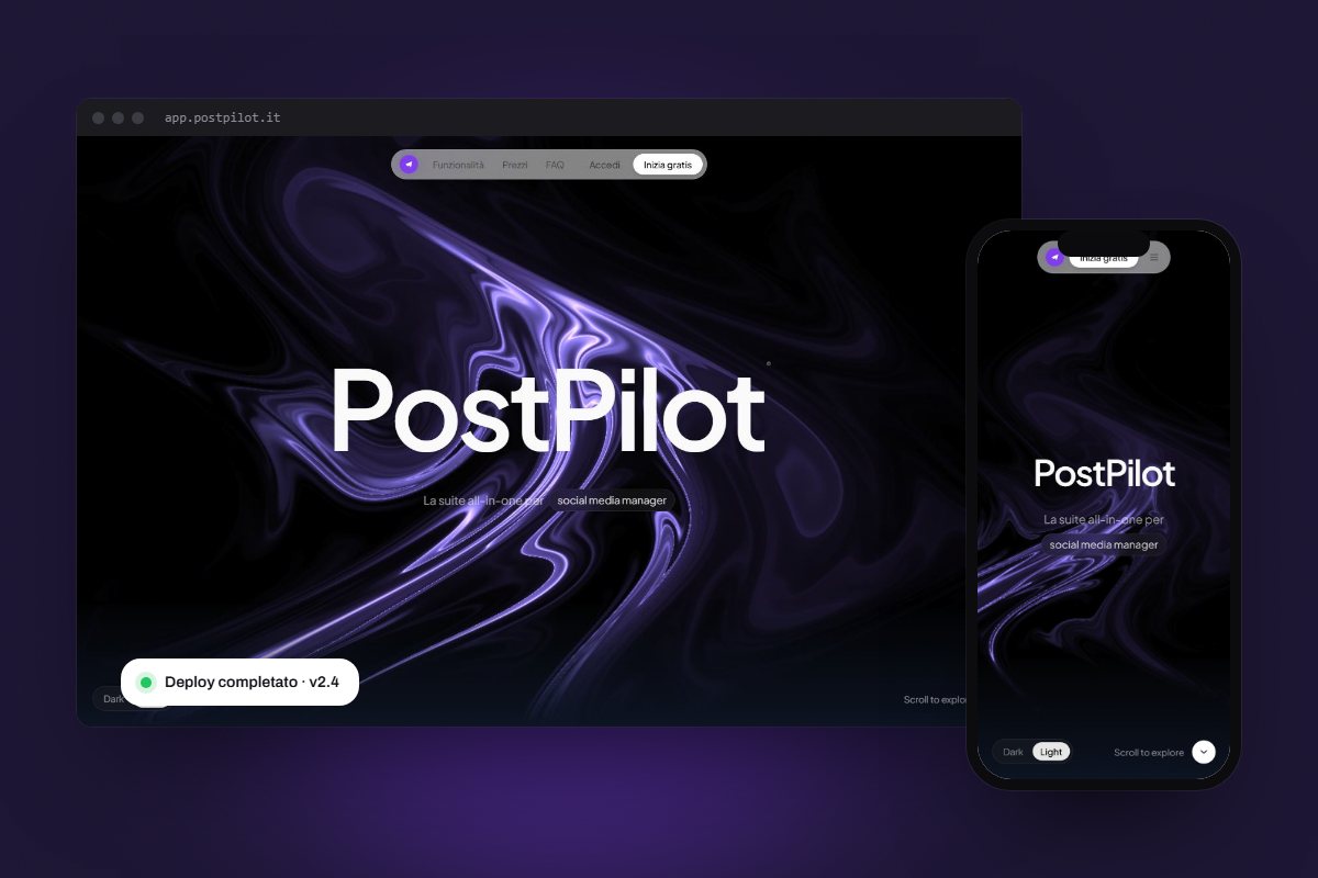 PostPilot, il software per i social, su desktop e telefono